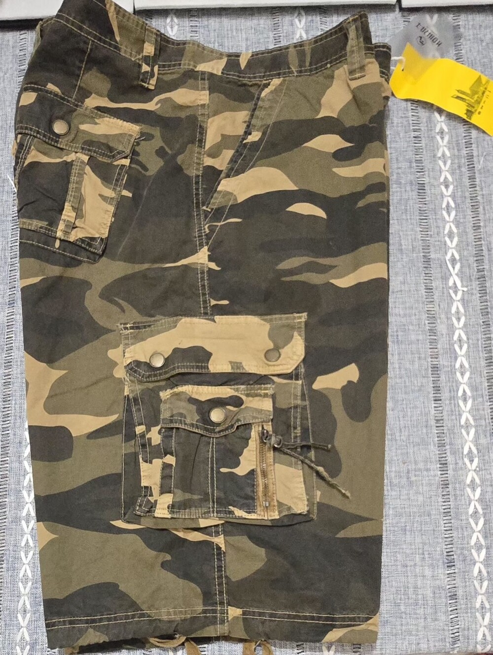 F-Ashion Homme Men’s Cargo Shorts Size 40 Camo Multi Pocket Utility NWT